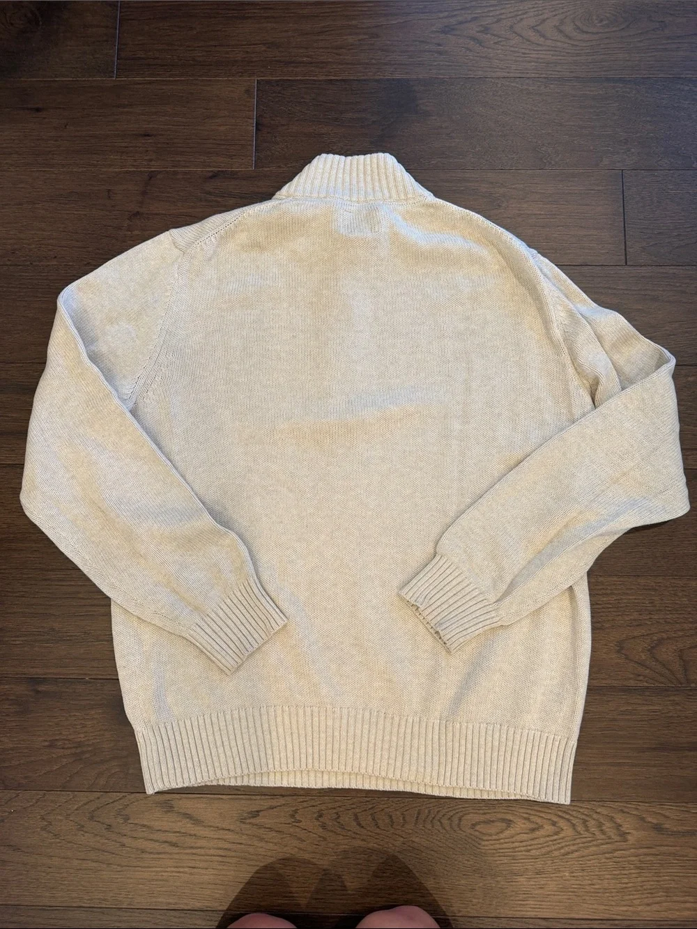 St. John's Bay Cream Half-Zip Ribbed Sweater Size Large - C47-044